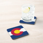 Onderzetter van harde kunststof met vlag van Color (Rechterzijde)