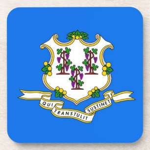 Onderzetter van harde kunststof met vlag van Conne