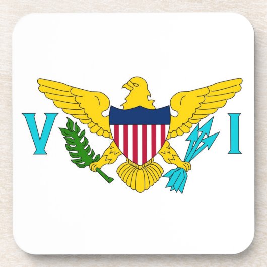 Onderzetter van harde kunststof met vlag van de Ma (Voorkant)