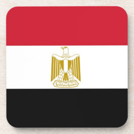 Onderzetter van harde kunststof met vlag van Egypt