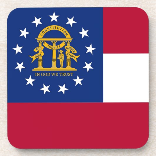 Onderzetter van harde kunststof met vlag van Georg (Voorkant)