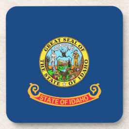 Onderzetter van harde kunststof met vlag van Idaho