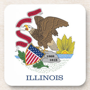 Onderzetter van harde kunststof met vlag van Illin