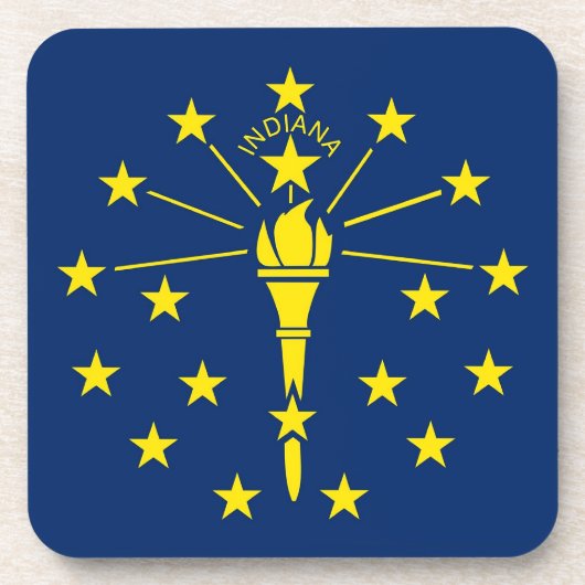 Onderzetter van harde kunststof met vlag van India (Voorkant)