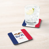 Onderzetter van harde kunststof met vlag van Iowa, (Rechterzijde)