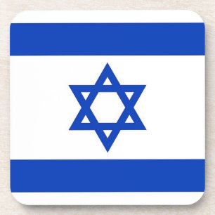 Onderzetter van harde kunststof met vlag van Israë
