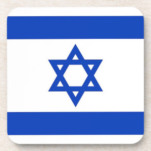 Onderzetter van harde kunststof met vlag van Israë