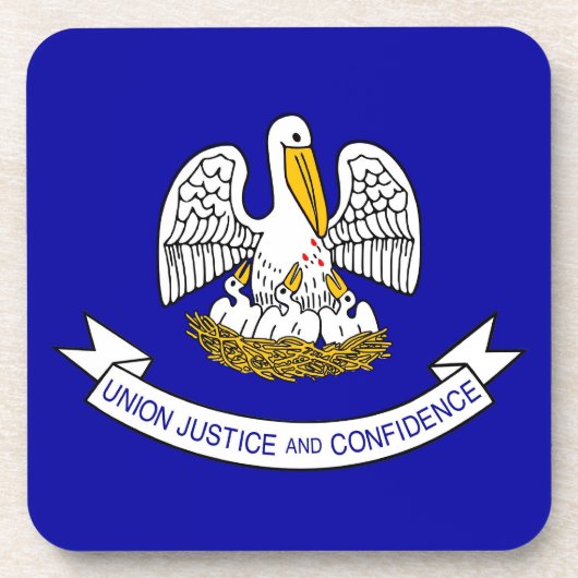 Onderzetter van harde kunststof met vlag van Louis (Voorkant)