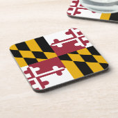 Onderzetter van harde kunststof met vlag van Maryl (Linkerzijde)