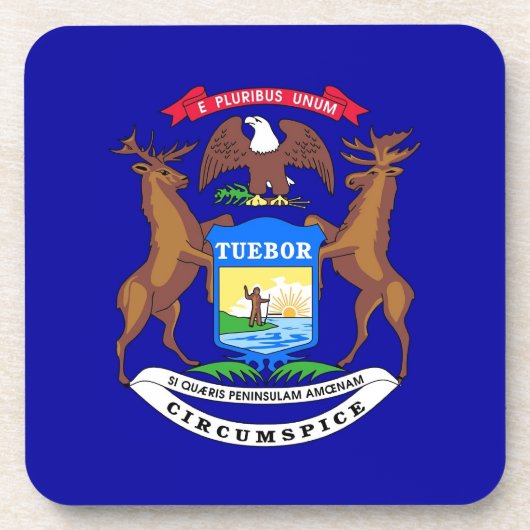 Onderzetter van harde kunststof met vlag van Michi (Voorkant)