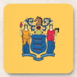 Onderzetter van harde kunststof met vlag van New J