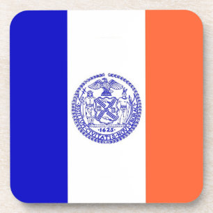 Onderzetter van harde kunststof met vlag van New Y