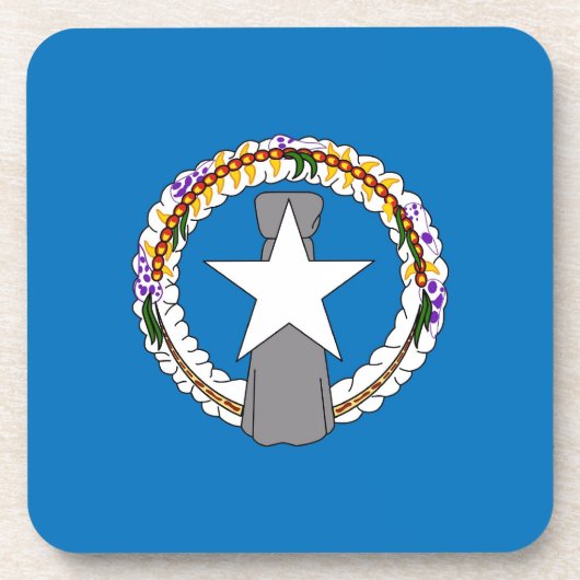 Onderzetter van harde kunststof met vlag van Noord (Voorkant)