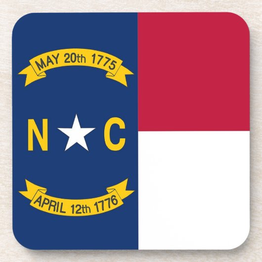 Onderzetter van harde kunststof met vlag van North (Voorkant)