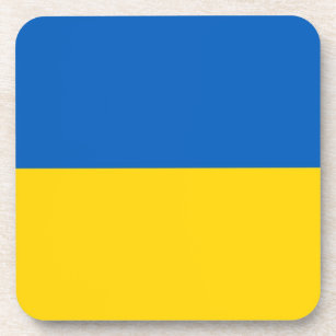 Onderzetter van harde kunststof met vlag van Oekra