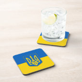 Onderzetter van harde kunststof met vlag van Oekra (Rechterzijde)