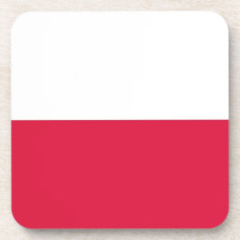 Onderzetter van harde kunststof met vlag van Polen