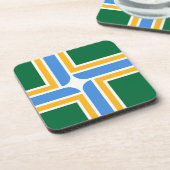 Onderzetter van harde kunststof met vlag van Portl (Linkerzijde)