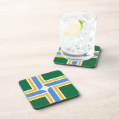 Onderzetter van harde kunststof met vlag van Portl (Rechterzijde)