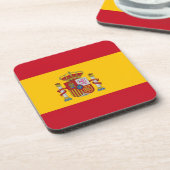Onderzetter van harde kunststof met vlag van Spanj (Linkerzijde)