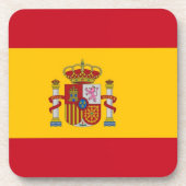 Onderzetter van harde kunststof met vlag van Spanj (Voorkant)