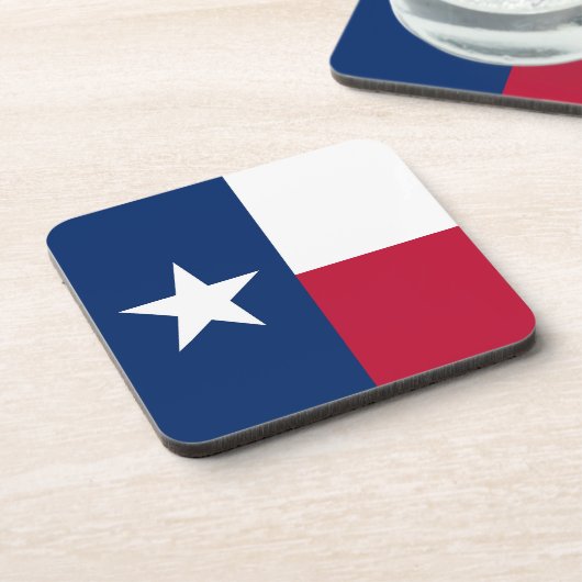 Onderzetter van harde kunststof met vlag van Texas (Linkerzijde)