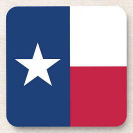 Onderzetter van harde kunststof met vlag van Texas