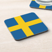 Onderzetter van harde kunststof met vlag van Zwede (Linkerzijde)