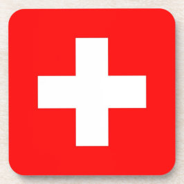 Onderzetter van harde kunststof met vlag van Zwits