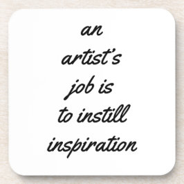 Onderzetter van harde kunststof van een kunstenaar