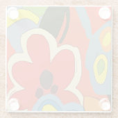 Onderzetter van Hawaii Flowers Glass Glazen Onderzetter (Achterkant)