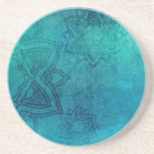 Onderzetter van het drukke Turquoise Mandala