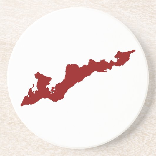 Onderzetter van het eiland Fishers Island - Red (Voorkant)