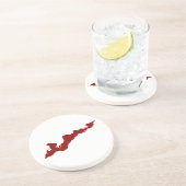 Onderzetter van het eiland Fishers Island - Red (Zijkant)