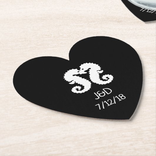 Onderzetter van het hart van het zwarte en witte z (Gekanteld)