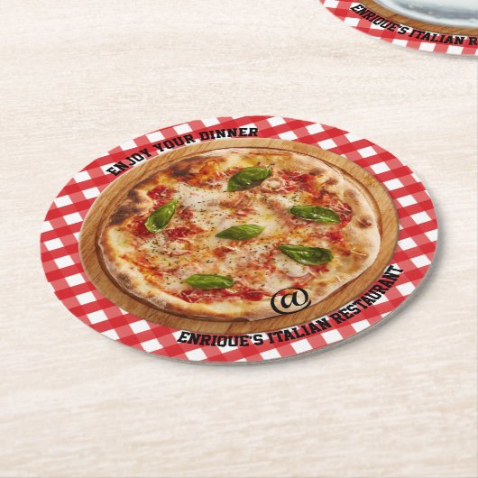 Onderzetter van het Italiaanse restaurant Pizza (Gebogen)