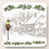 Onderzetter van het kerststadje Vintage (Voorkant)