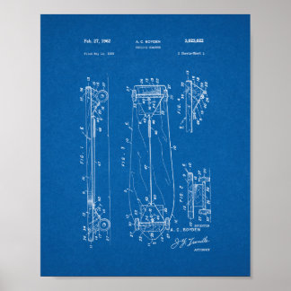 Onderzetter van het kind - Skateboard Patent - Bla Poster
