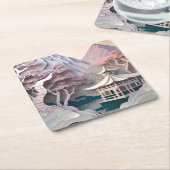 Onderzetter van het Landschap Square Paper Cutout  (Schuin)