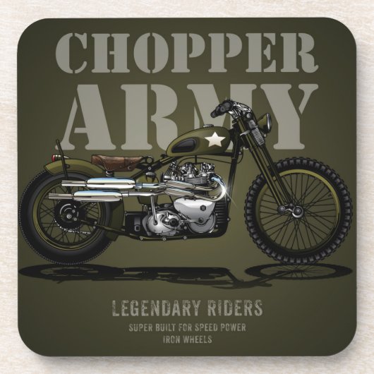 Onderzetter van het leger Chopper Bike | Set Onder (Voorkant)