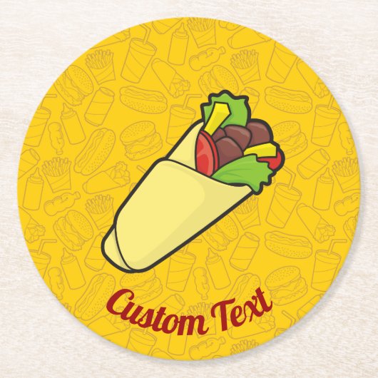 Onderzetter van het rondpapier van Tortilla Sandwi (Voorkant)