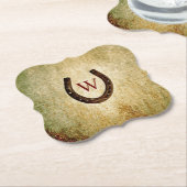 Onderzetter van hoefijzer Monogrammed Papier (Gekanteld)