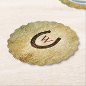 Onderzetter van hoefijzer Monogrammed Papier (Gekanteld)