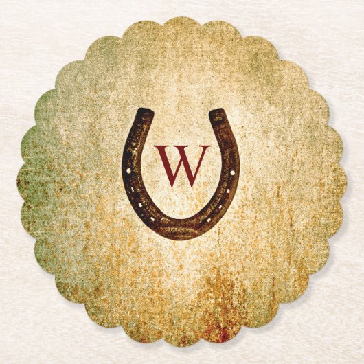 Onderzetter van hoefijzer Monogrammed Papier (Voorkant)