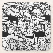 Onderzetter van honden en katten Cartoon"