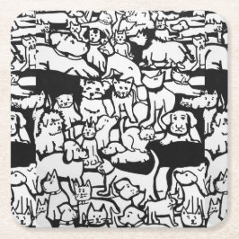 Onderzetter van honden en katten Cartoon"