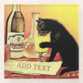 Onderzetter van katten- en wijnglas (Voorkant)