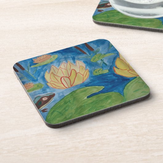 Onderzetter van kikker en waterlib (Linkerzijde)