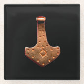 Onderzetter van koper Dor Hammer zwart glas (Voorkant)