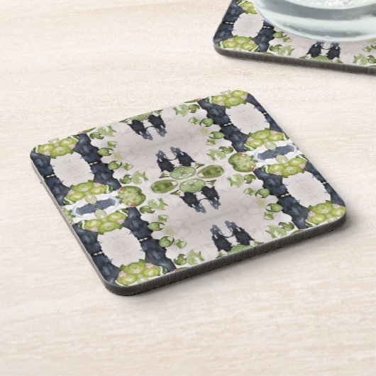 Onderzetter van kurk : Abstracte Waterverf Olive a (Linkerzijde)